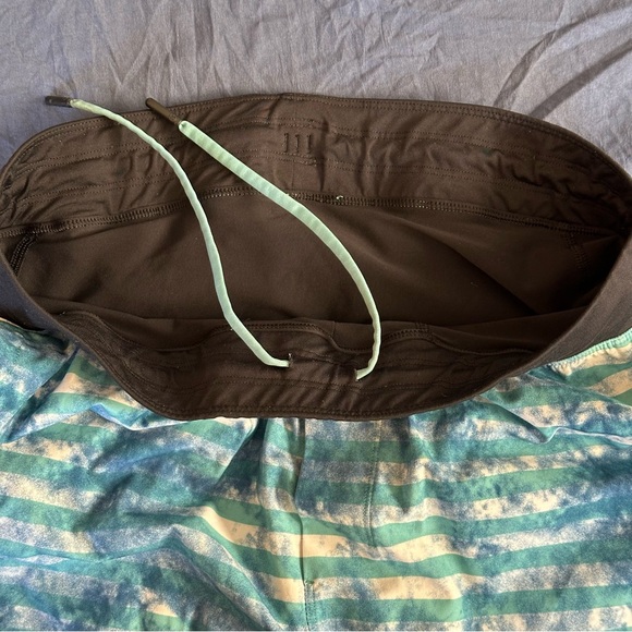 Lululemon T.H.E Shorts liner El Current Tidal Stripe Teal Size L Mens - Picture 9 of 12